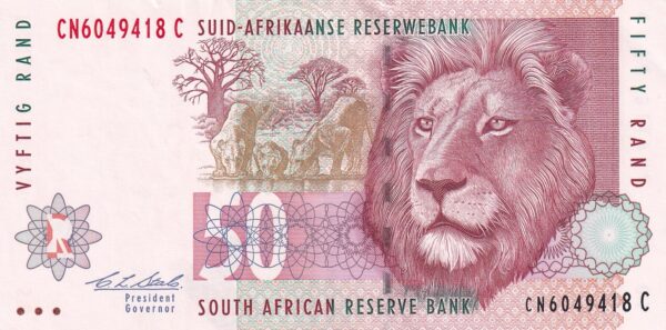 Südafrika 50 Rand 1999 Pick P-125b AU (About Uncirculated) Vorderseite