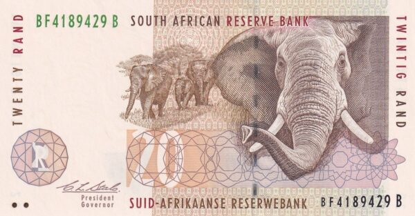 Südafrika 20 Rand 1993 Pick P-124a au (About Uncirculated) Vorderseite