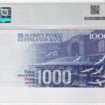 Finnland 1000 Markkaa 1986 Pick 121 UNC Rückseite