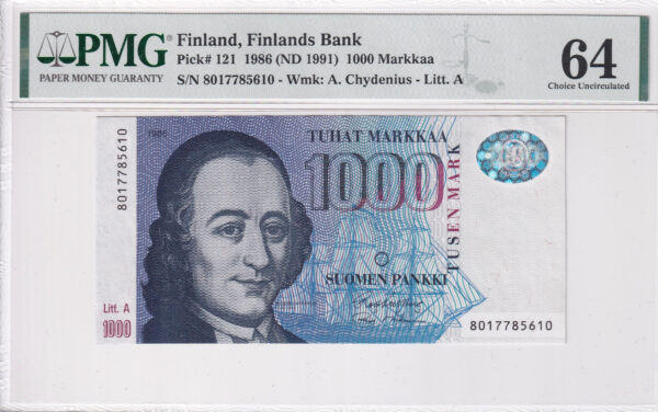 Finnland 1000 Markkaa 1986 Pick 121 UNC Vorderseite