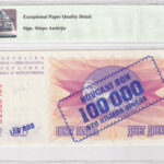 Bosnien und Herzegowina 100000 Dinara 1993 Pick 34a UNC Rückseite