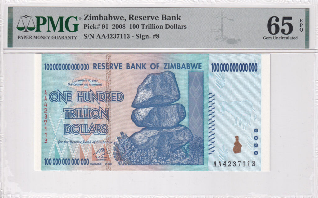 Simbabwe – 100 – Trillion Dollars – 2008
