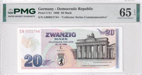 DDR 20 Mark 1989 Pick CS1 UNC Vorderseite