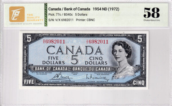Kanada 5 Dollars 1954 Pick 77c AU Vorderseite