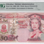 Gibraltar 50 Pounds Sterling 2006 Pick P-34a UNC Vorderseite