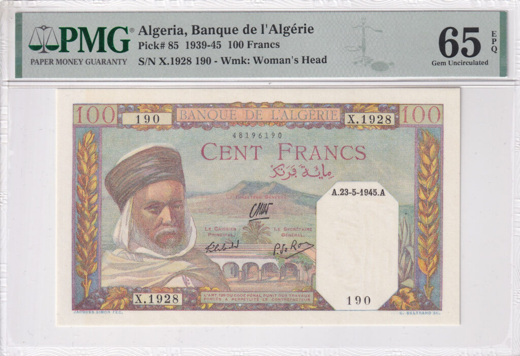Algerien – 100 – Francs – 1945