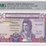 Gibraltar 50 Pounds 1986 Pick 24 UNC Vorderseite