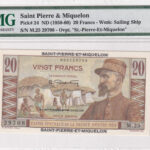 St. Kitts und Nevis 20 Francs 1950-1960 Pick 24 UNC Vorderseite