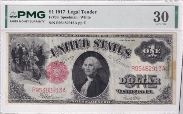 USA 1 Dollar 1917 Pick 39 VF Vorderseite