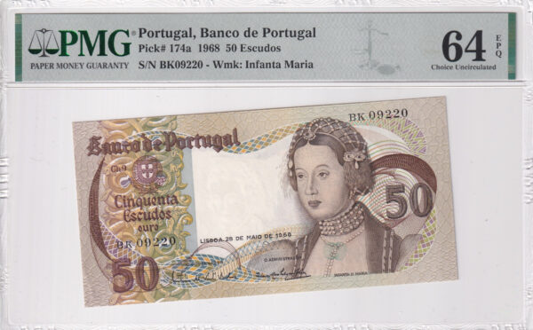 Portugal 50 Escudos 1968 Pick 174a UNC Vorderseite