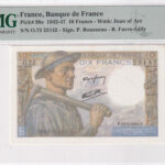 Frankreich 10 Francs 1944 Pick 99e UNC Vorderseite