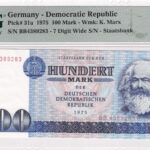 DDR 100 Mark 1975 Pick 31a UNC Vorderseite