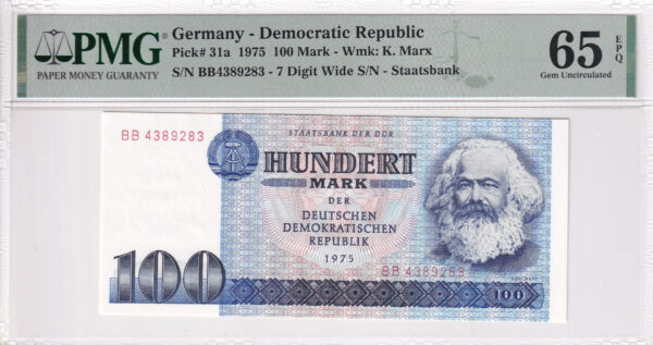 DDR 100 Mark 1975 Pick 31a UNC Vorderseite