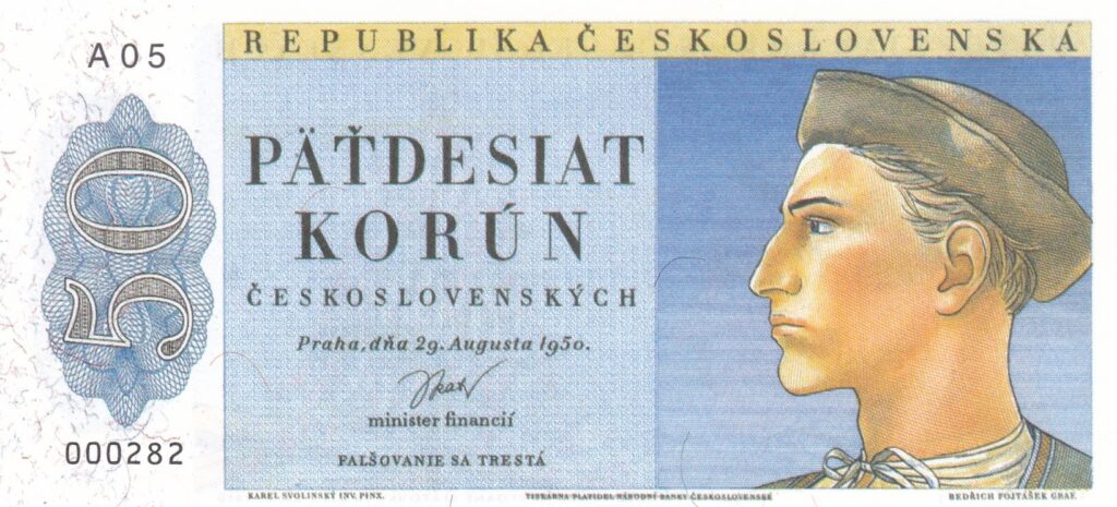 Tschechoslowakei – 50 – Korún Československých – 1950