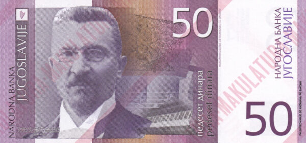 Jugoslawien 50 Dinara 2000 Pick 155 - proof designed UNC Vorderseite