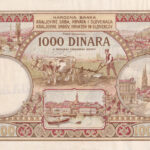 Jugoslawien 1000 DINARA 1920 Pick 23 - zeitgenössische Fälschung VF Rückseite