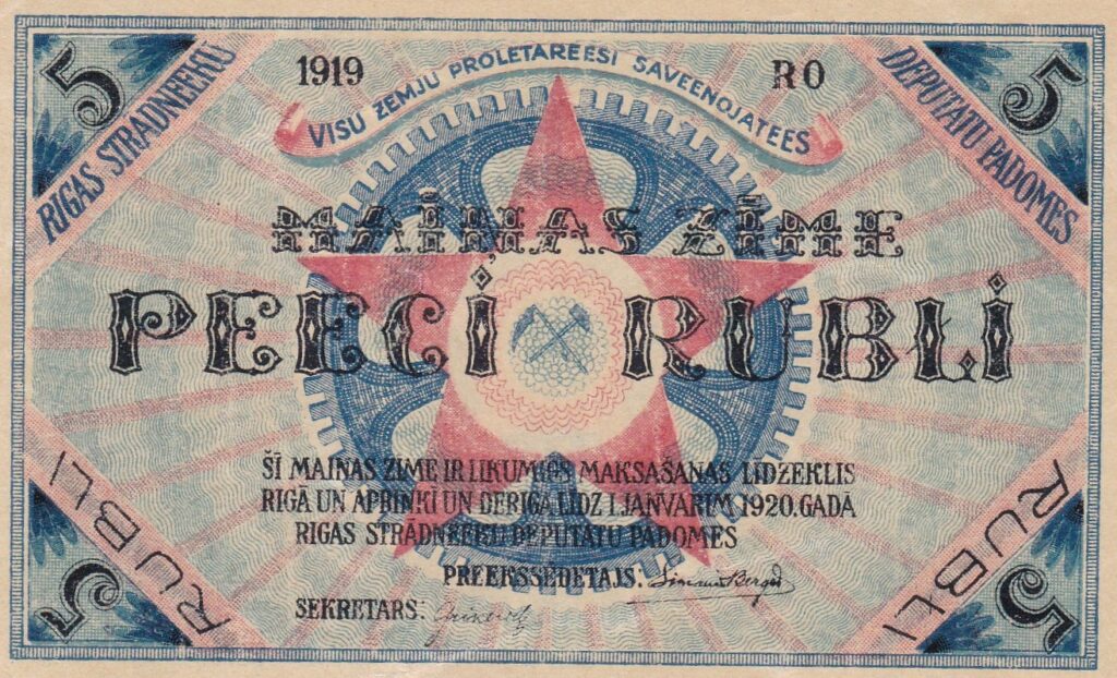 Lettland – 5 – Rubli – 1919