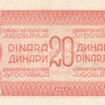 Jugoslawien 20 Dinara 1944 Pick P-51 UNC Rückseite