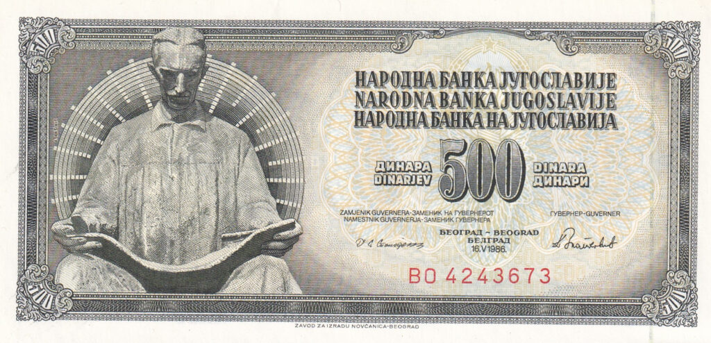 Jugoslawien – 500 – Dinara – 1986
