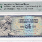 Jugoslawien 50 Dinara 1968 Pick 83c UNC Vorderseite